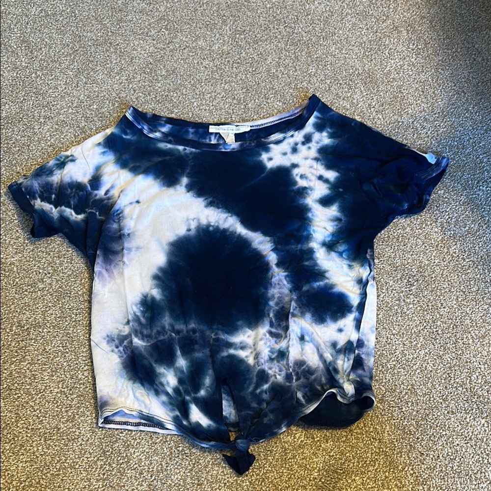 Tie-Dye Women's Top - Blue and White